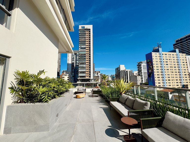 Apto com 2 quartos design e conforto em Pinheiros