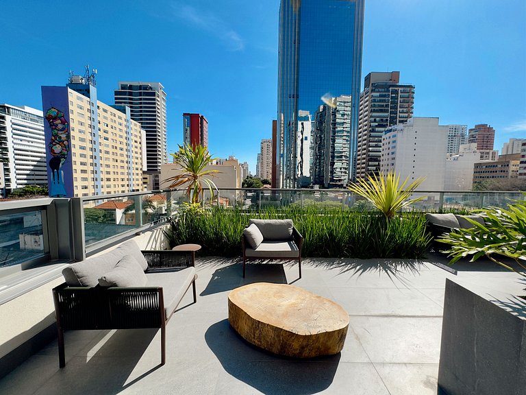 Apto com 2 quartos design e conforto em Pinheiros