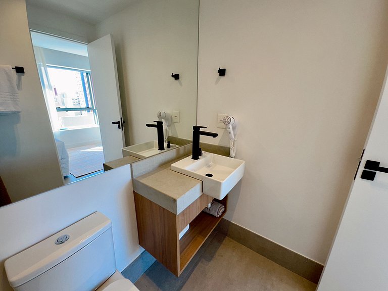 Studio moderno com conforto e praticidade