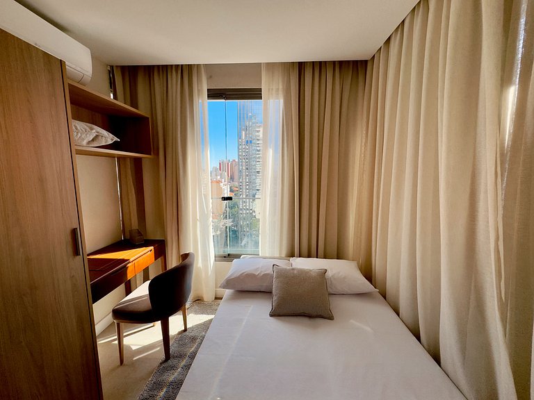 Apto com 2 quartos design e conforto em Pinheiros