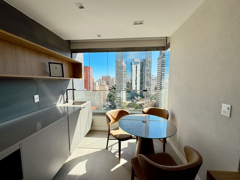 Apto com 2 quartos design e conforto em Pinheiros