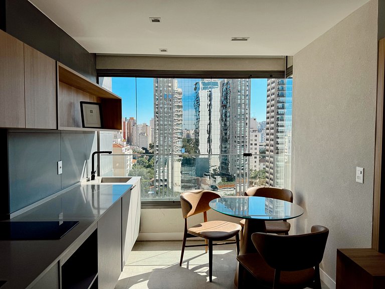Apto com 2 quartos design e conforto em Pinheiros